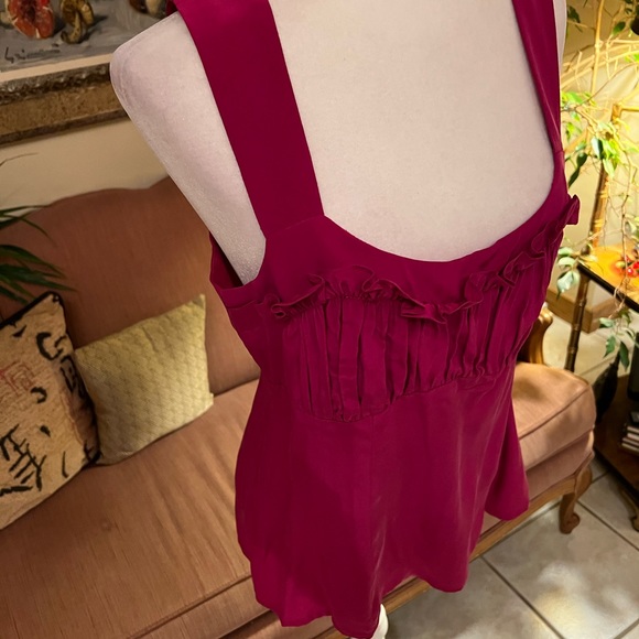 Nanette Lepore Size 10 Magenta Silk Cami/Tank - Picture 2 of 11